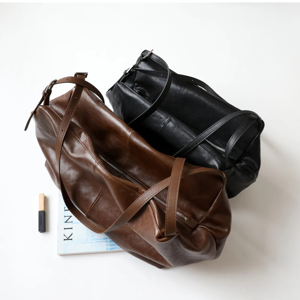 "Troina" Grand sac unisex en cuir véritable à double anse