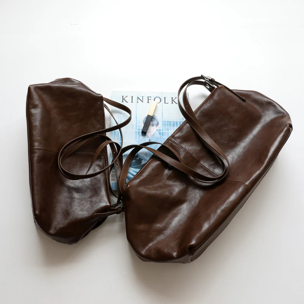 "Troina" Grand sac unisex en cuir véritable à double anse