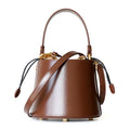 "Gubbio" Mini sac seau femme en cuir vachette véritable – Porté épaule