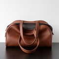 Sac Boston en cuir véritable à bandoulière "Manarola" *