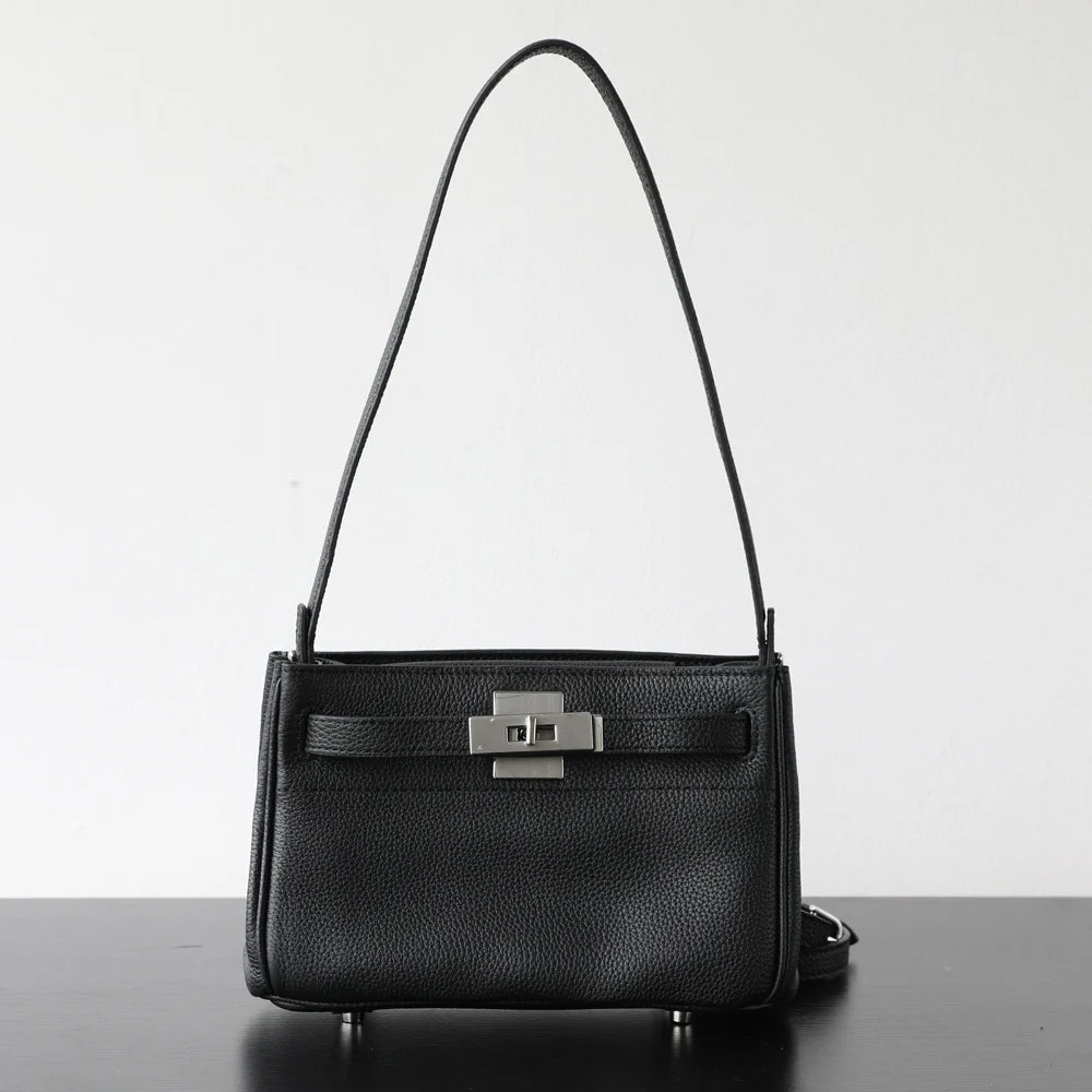 Sac à bandoulière en cuir porté épaule "Maratea"*