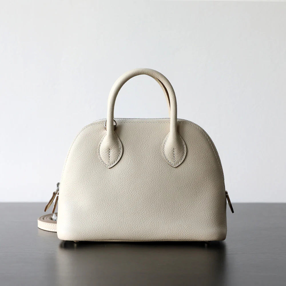 Sac bowling à bandoulière cuir pleine fleur "Monterosso"*
