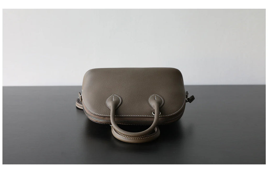 Sac bowling à bandoulière cuir pleine fleur "Monterosso"*