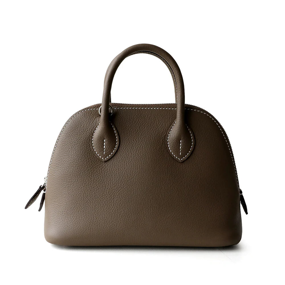 Sac bowling à bandoulière cuir pleine fleur "Monterosso"*