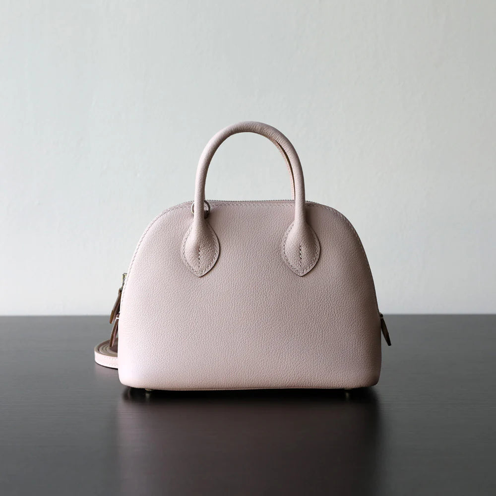 Sac bowling à bandoulière cuir pleine fleur "Monterosso"*