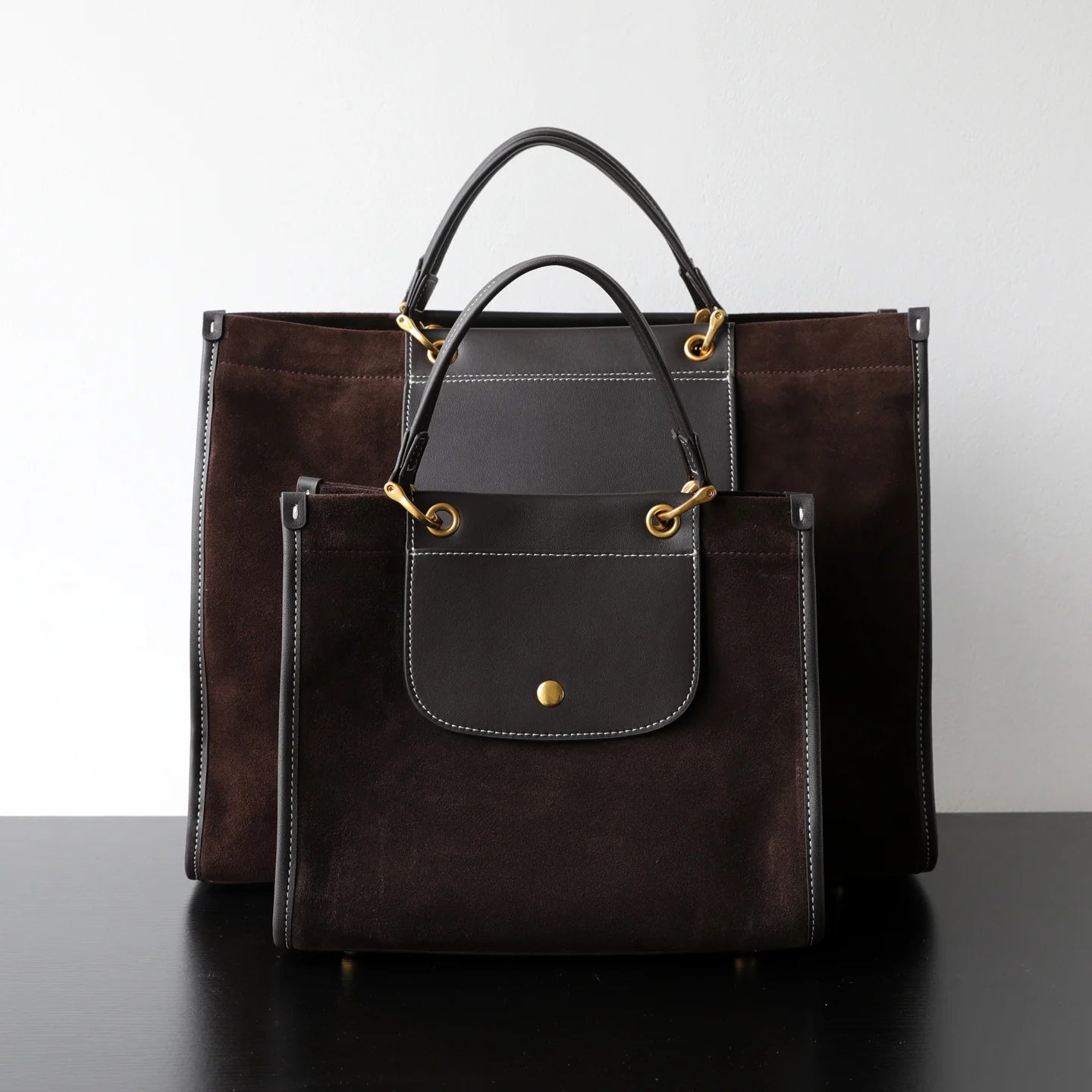 Sac cabas en suède à bandoulière "Genova" *