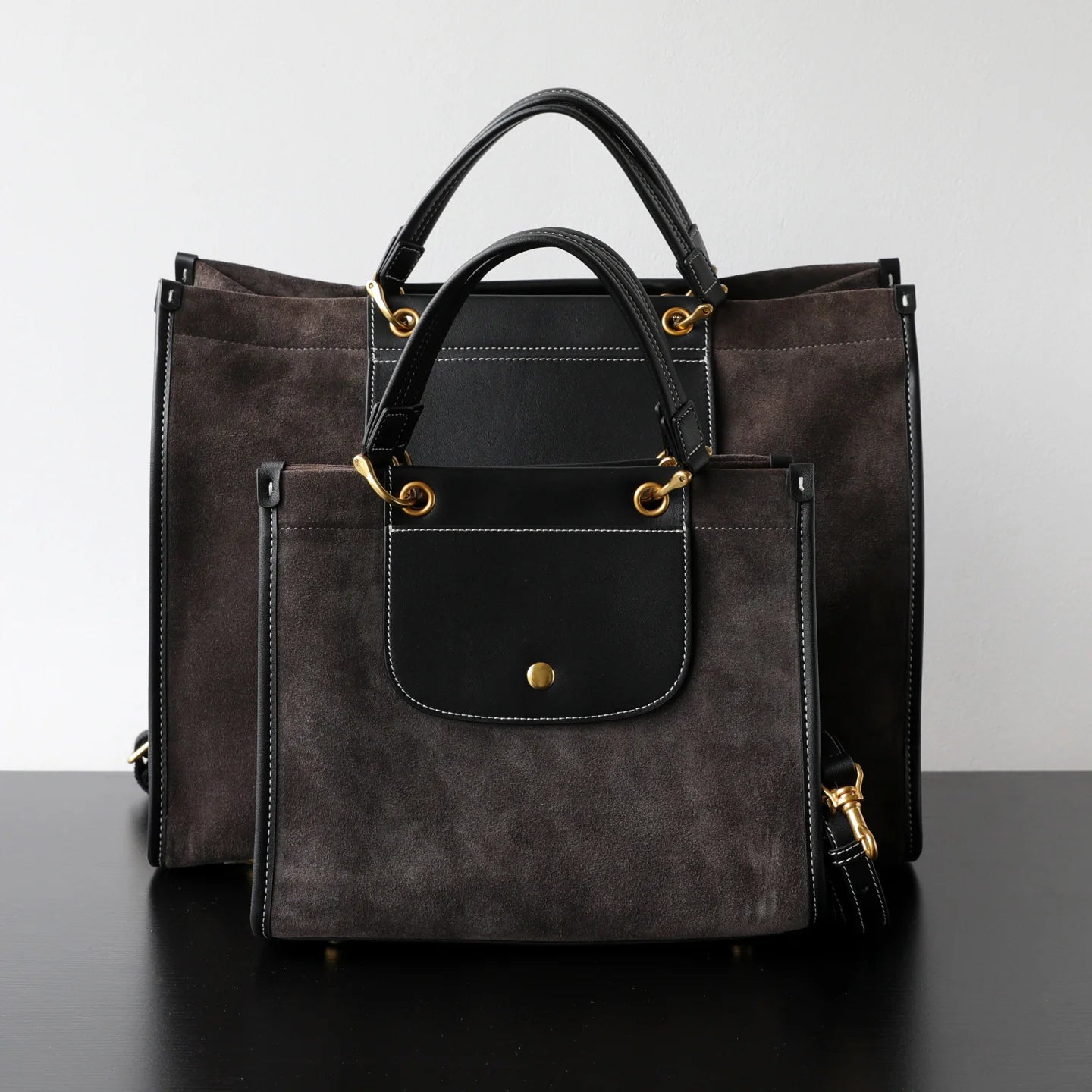 Sac cabas en suède à bandoulière "Genova" *