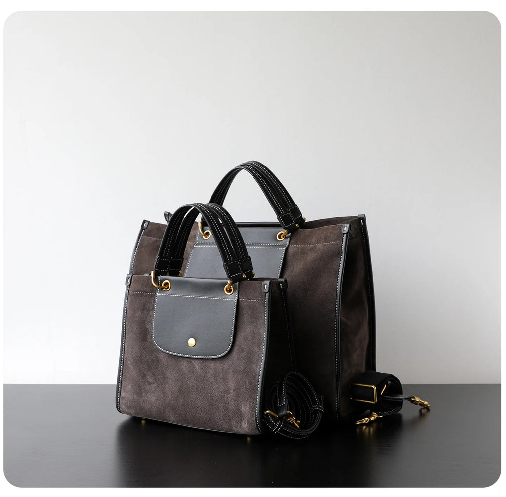 Sac cabas en suède à bandoulière "Genova" *