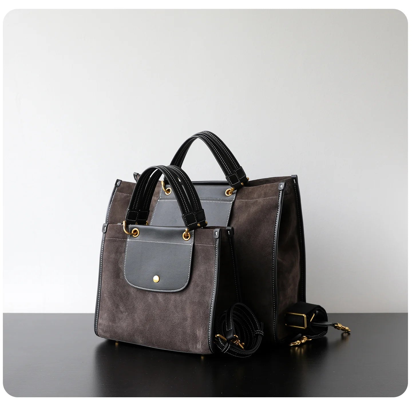 Sac cabas en suède à bandoulière "Genova" *