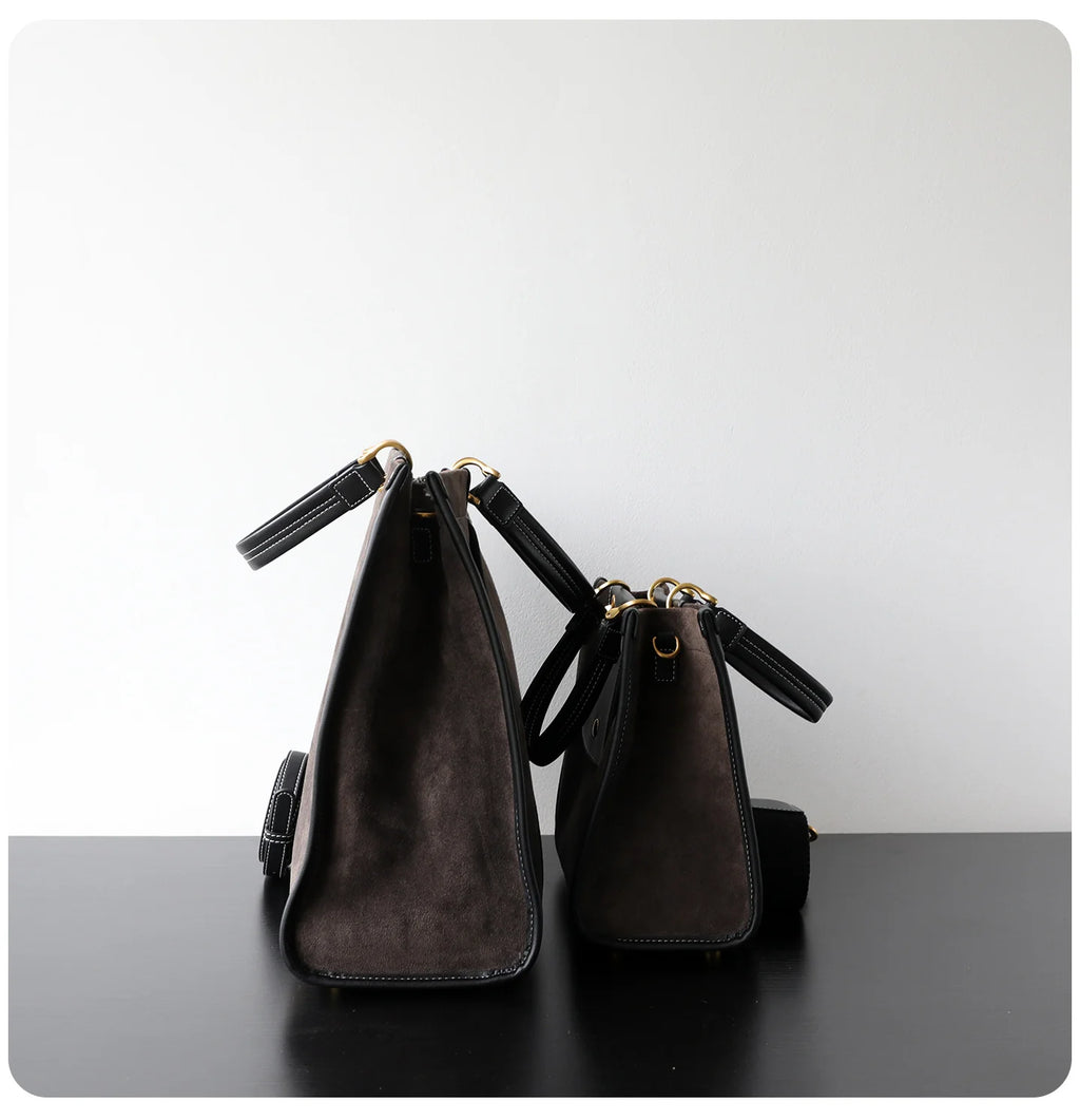 Sac cabas en suède à bandoulière "Genova" *