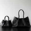 Sac fourre-tout en cuir tressé porté épaule "Montefioralle"*