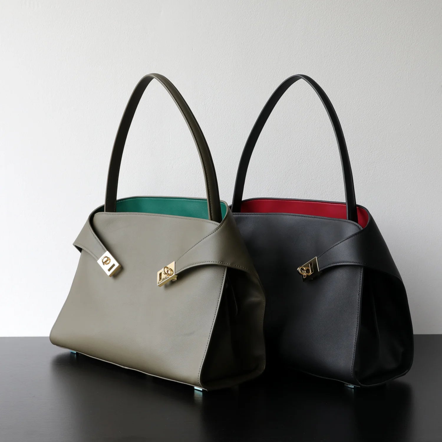 Sac à verrou porté épaule bicolore "Imperia"*