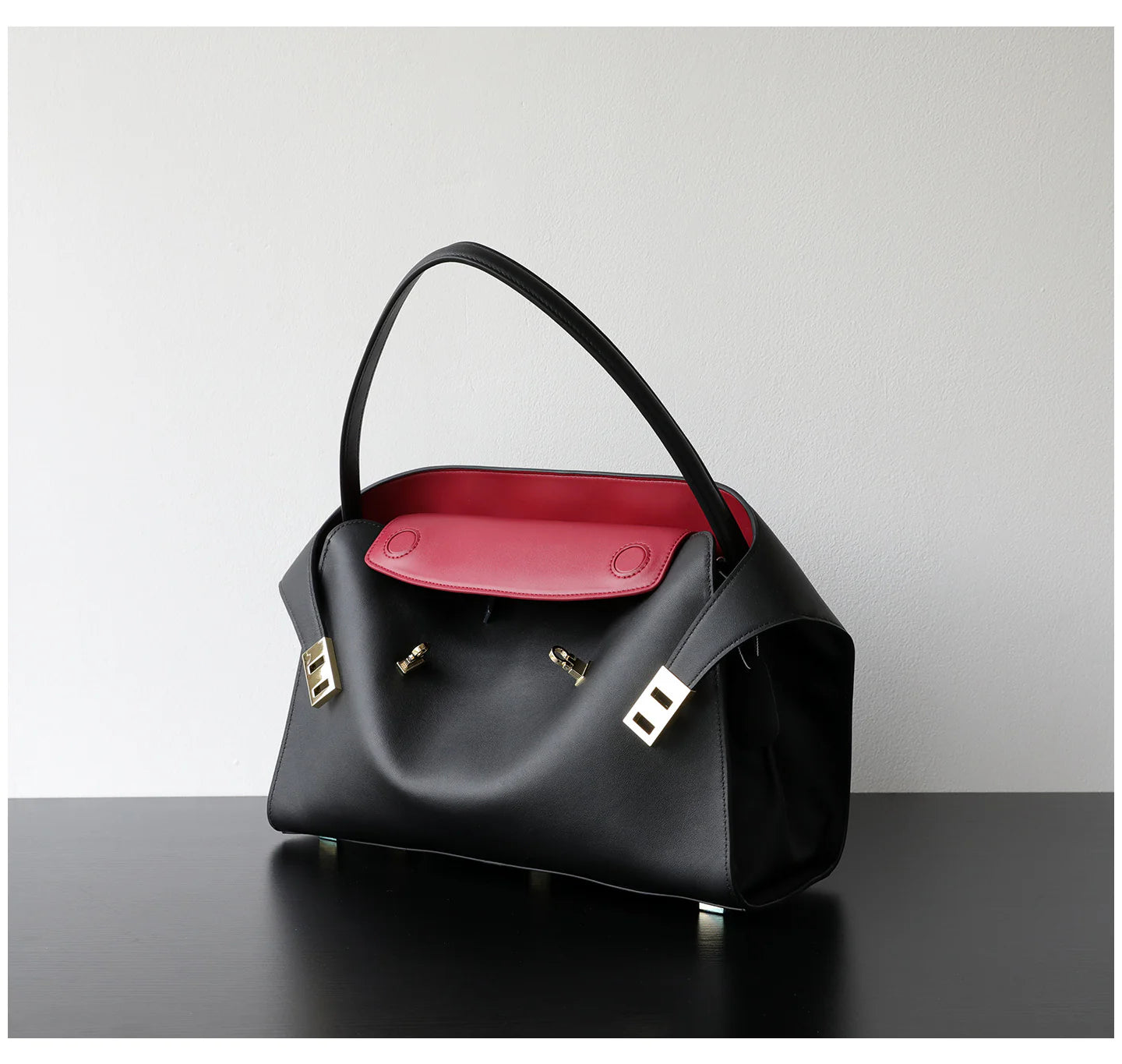 Sac à verrou porté épaule bicolore "Imperia"*