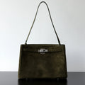 Sac en daim carré et porté épaule "Alba"*