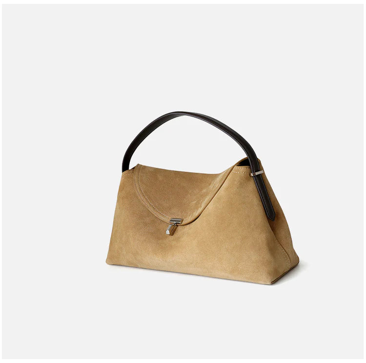 Sac en daim à bandoulière avec fermoir en T "Viterbo"*