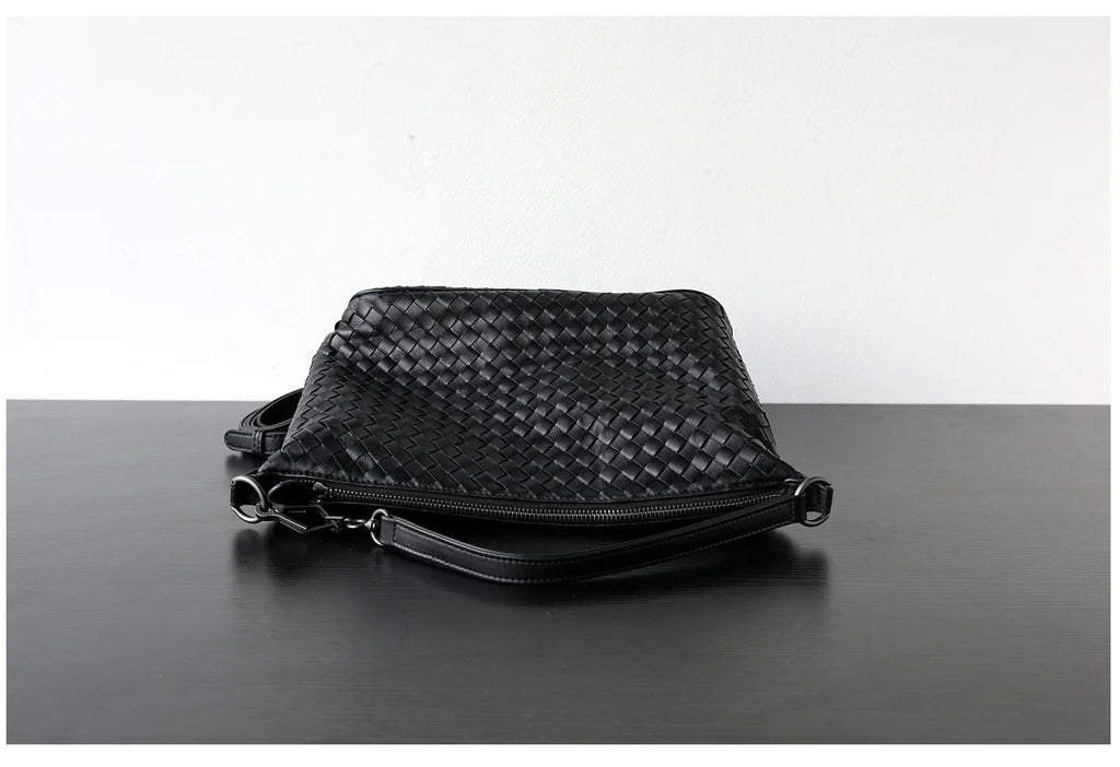 "Novara" Sac hobo femme en cuir tressé, porté épaule