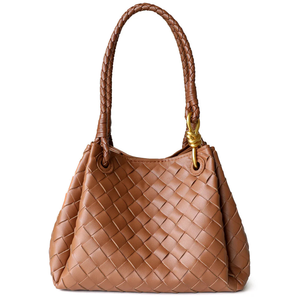 "Castelbuono" Sac à main en cuir en vachette tressé pour femme