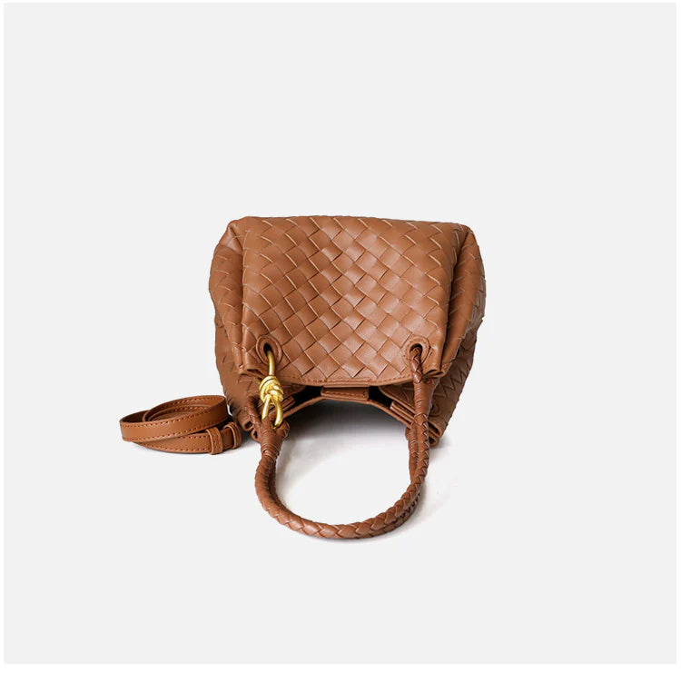 "Castelbuono" Sac à main en cuir en vachette tressé pour femme