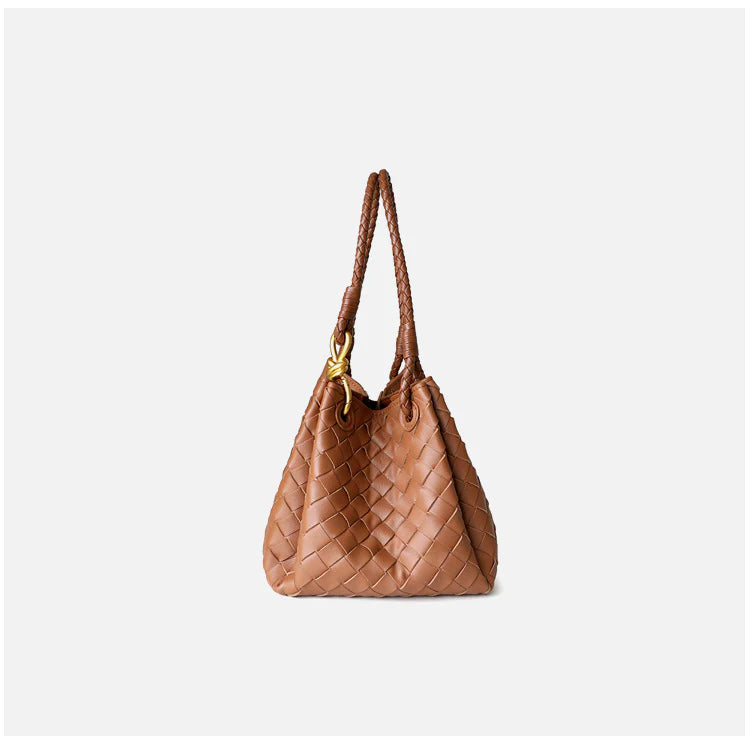 "Castelbuono" Sac à main en cuir en vachette tressé pour femme