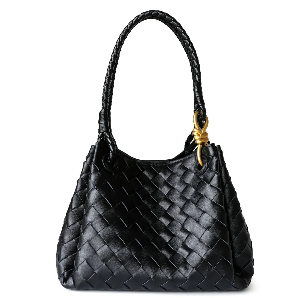 "Castelbuono" Sac à main en cuir en vachette tressé pour femme