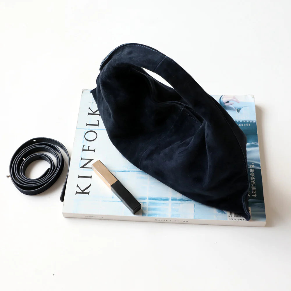 "Viareggio" Sac à main en daim véritable porté épaule