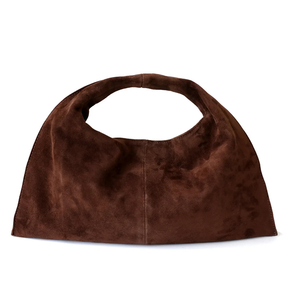 "Viareggio" Sac à main en daim véritable porté épaule