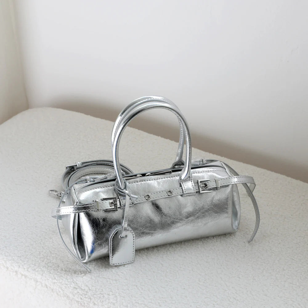 "Spoleto" Sac à main baguette en cuir de vachette