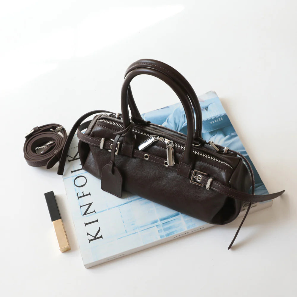 "Spoleto" Sac à main baguette en cuir de vachette