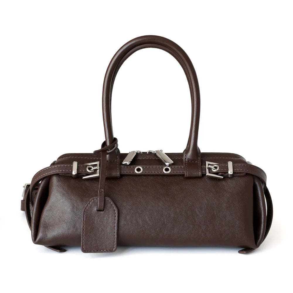 "Spoleto" Sac à main baguette en cuir de vachette