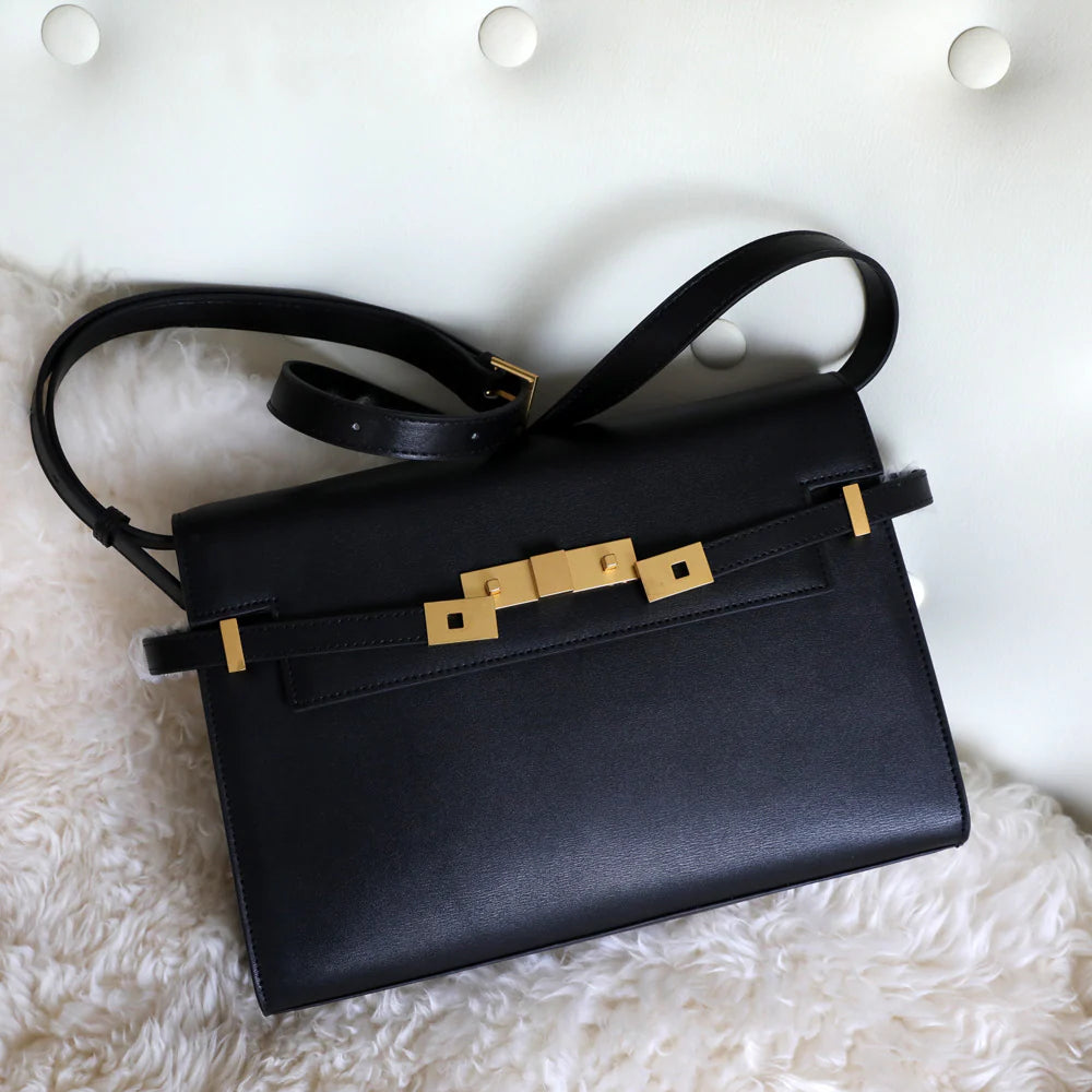 "Lucca" Sac à main femme en cuir véritable porté épaule ou bandoulière