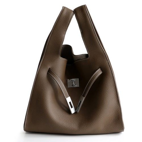 "Ferrara" Sac panier en cuir de vachette