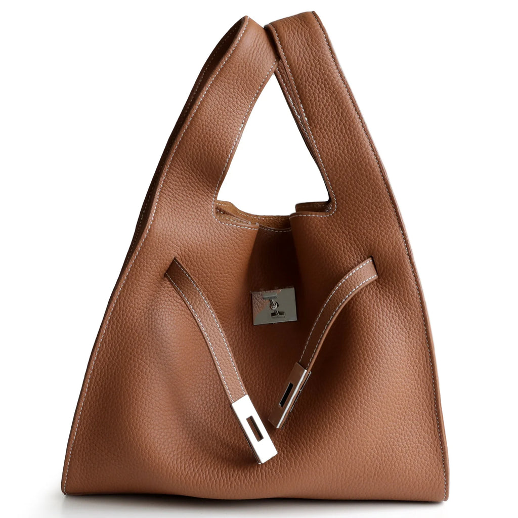 "Ferrara" Sac panier en cuir de vachette
