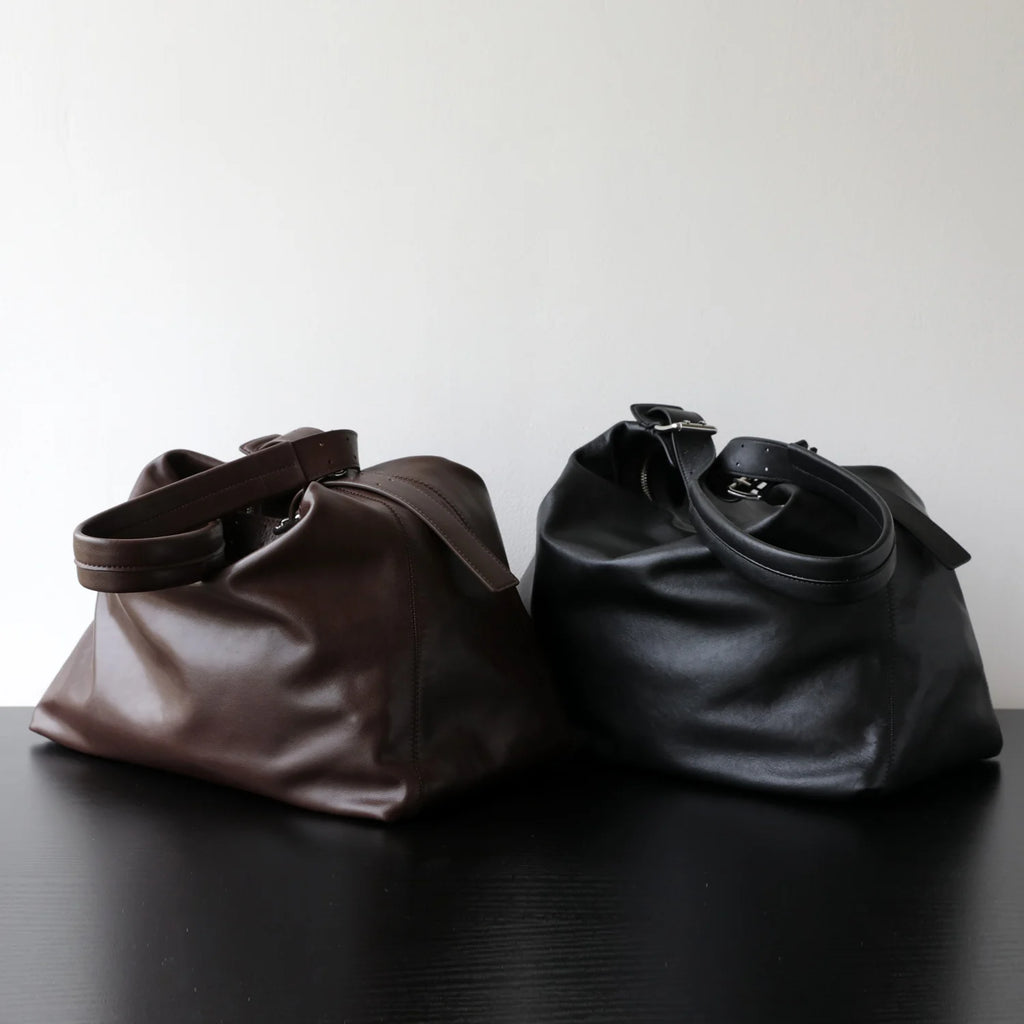 Sac fourre-tout à bandoulière vintage en cuir véritable porté épaule "Bosa" *