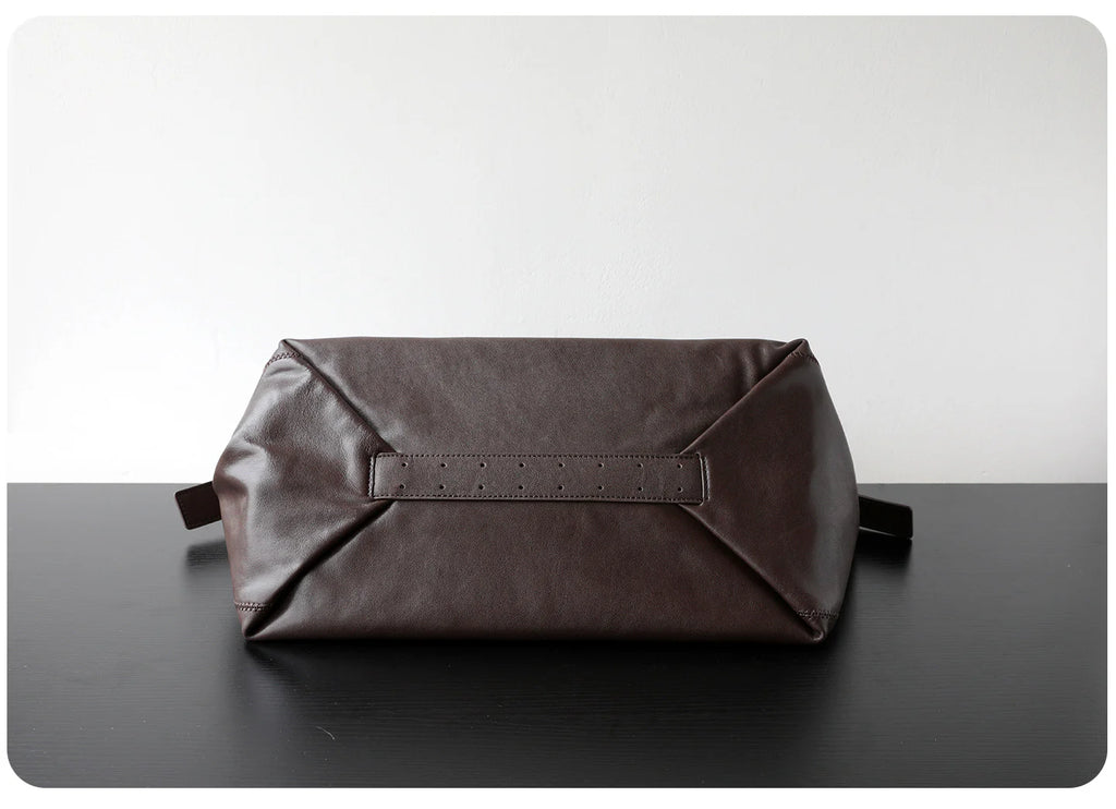 Sac fourre-tout à bandoulière vintage en cuir véritable porté épaule "Bosa" *