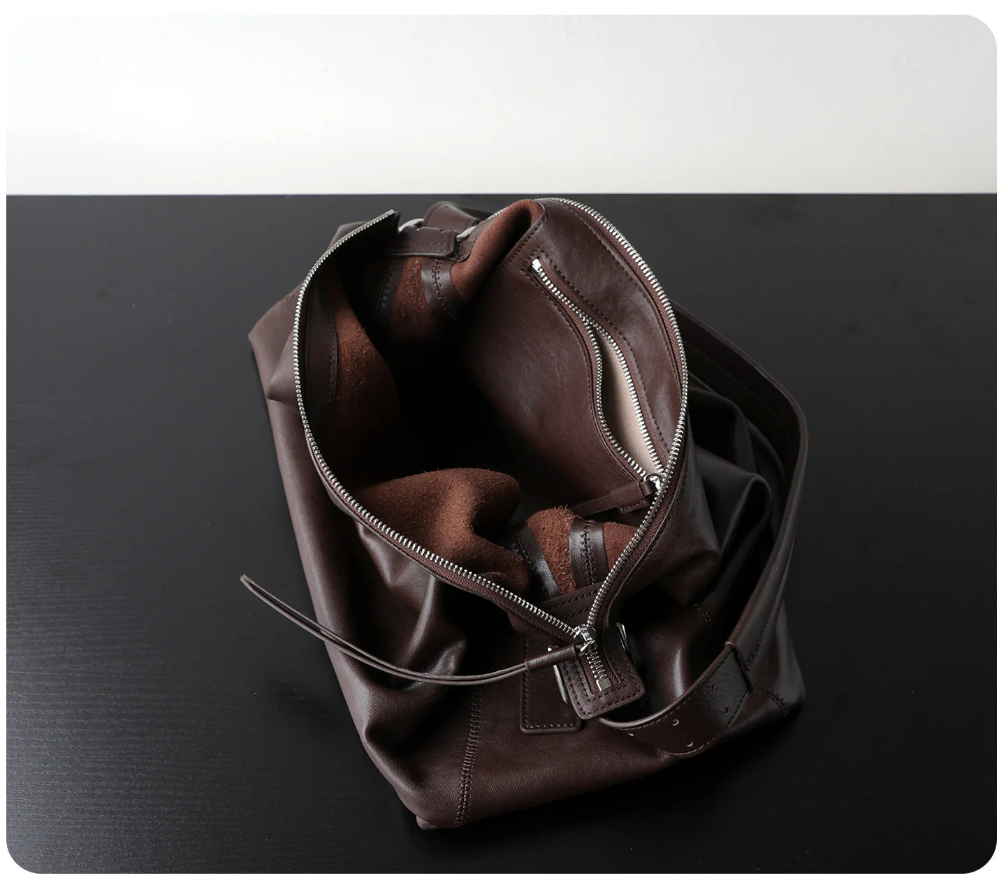 Sac fourre-tout à bandoulière vintage en cuir véritable porté épaule "Bosa" *