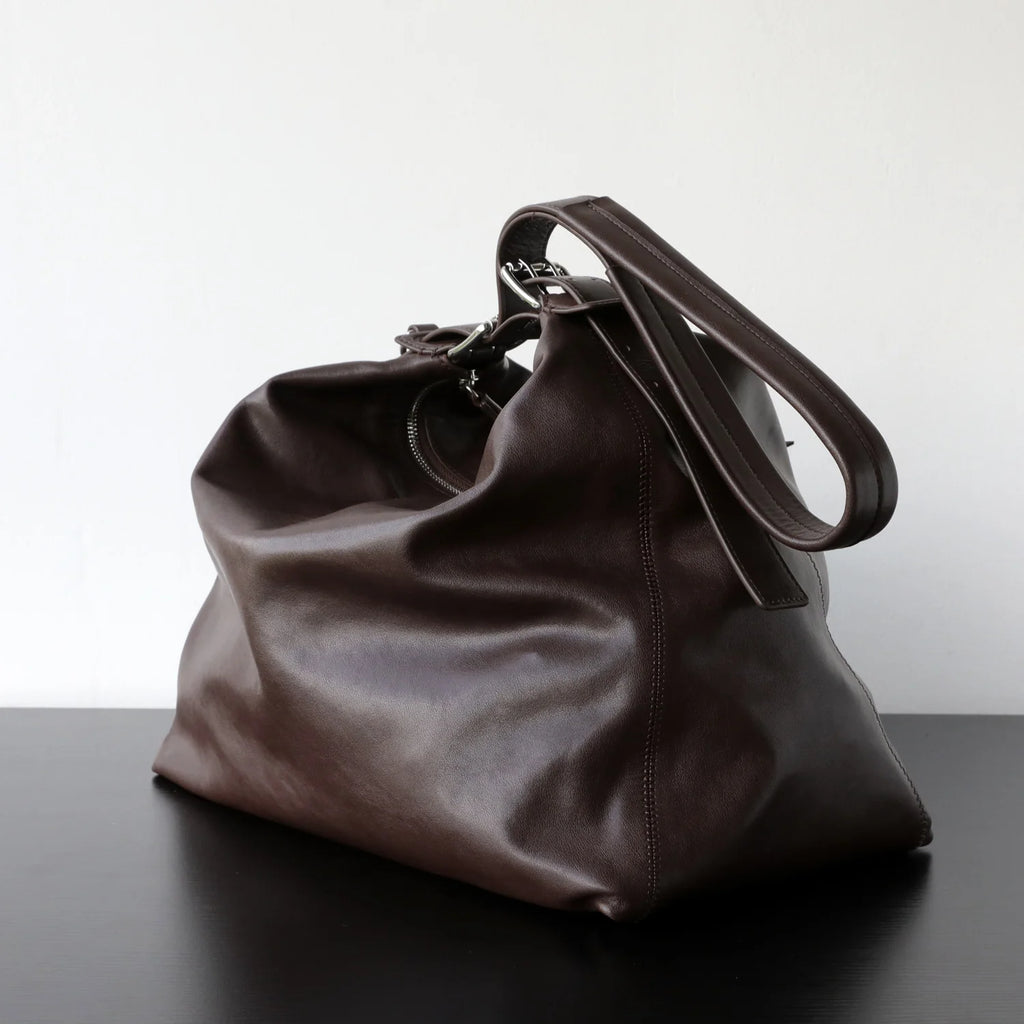 Sac fourre-tout à bandoulière vintage en cuir véritable porté épaule "Bosa" *