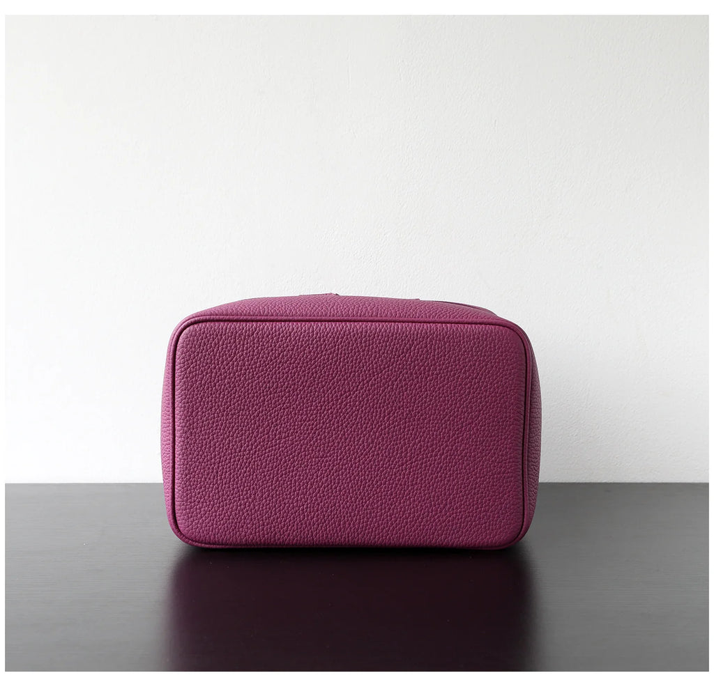 "Tropea" Trousse de maquillage en cuir de vachette souple avec compartiments
