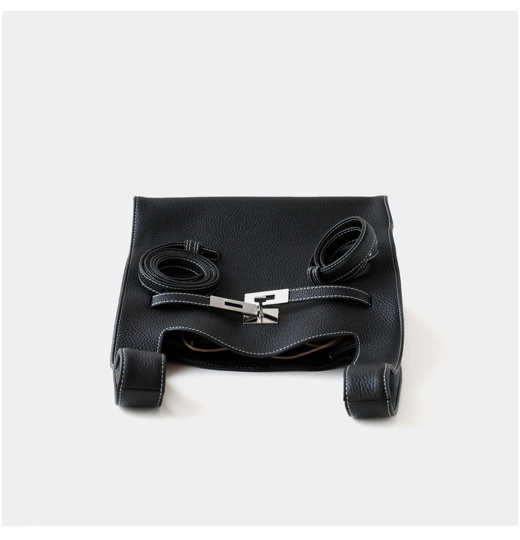 "Ferrara" Sac panier en cuir de vachette