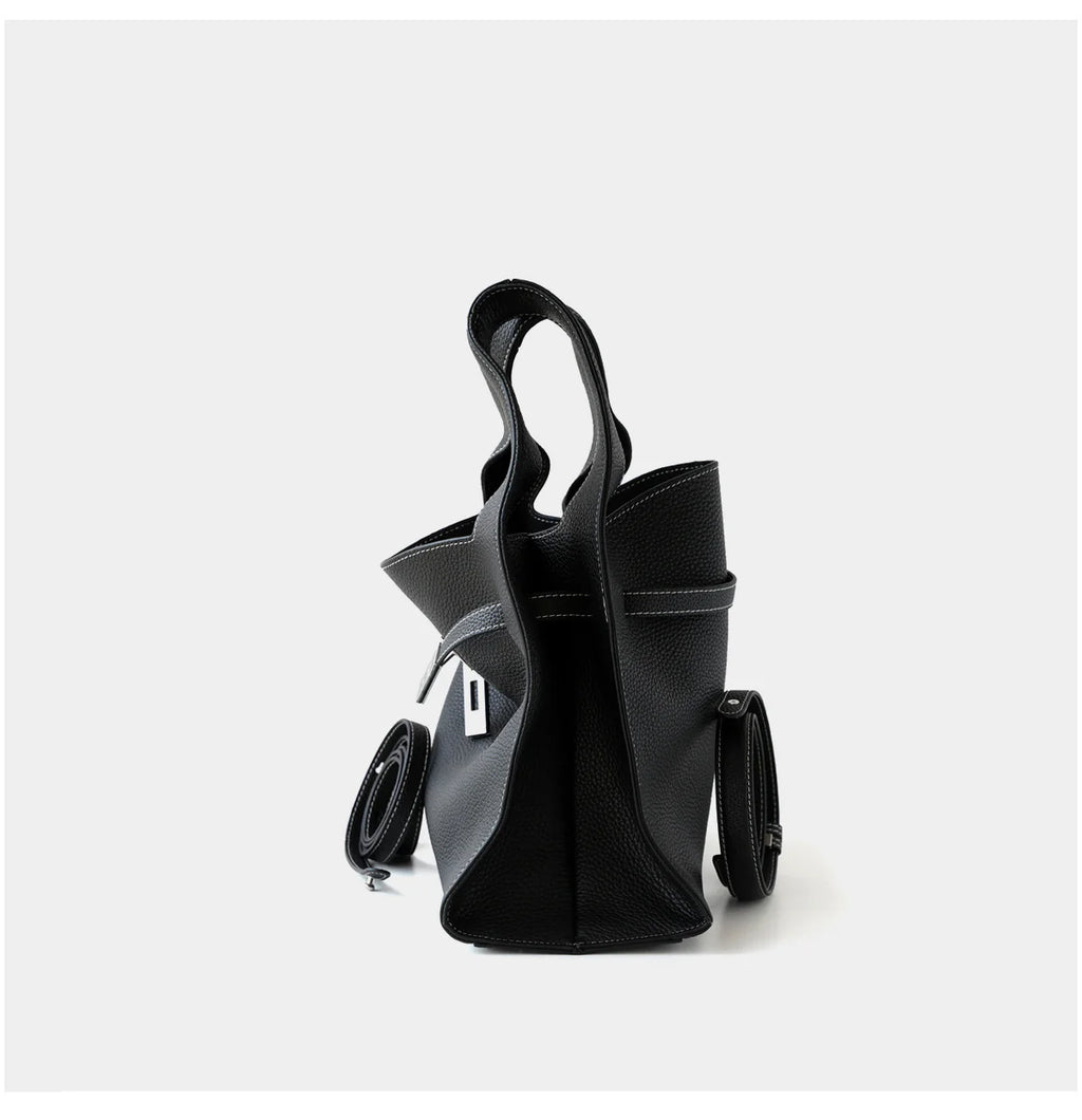 "Ferrara" Sac panier en cuir de vachette